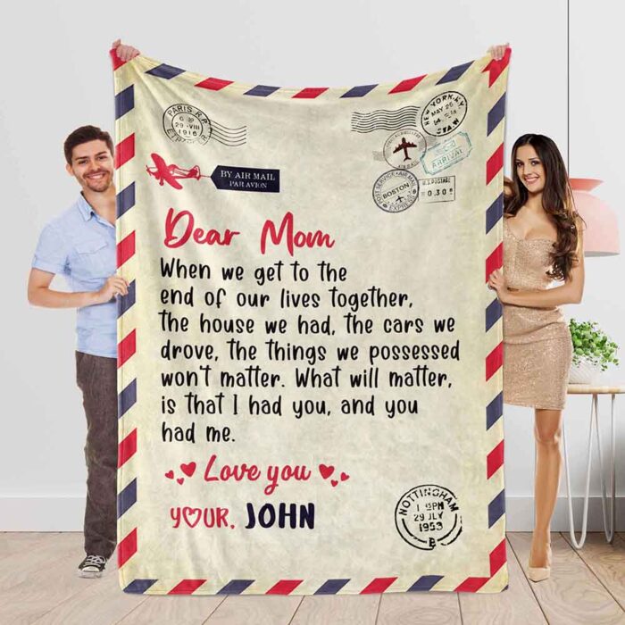 Post card custom name blanket for mom mother