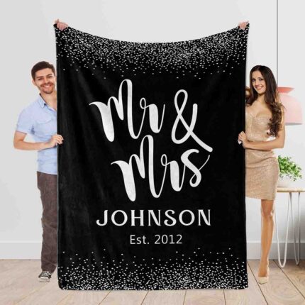 Mr mrs custom blanket